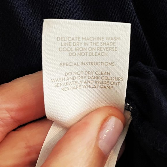 Boden Navy Blue Top with Pom Pom Trim - Picture 8 of 8